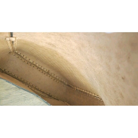 Leather Hand Tooled Mexican Crossbody Bag Floral Brown Green Cross Stich Tassel - Picture 10 of 11